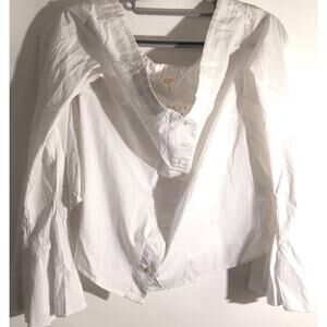 FREE PEOPLE March To The Beat Women’s Size Medium White Off -The Shoulder Top